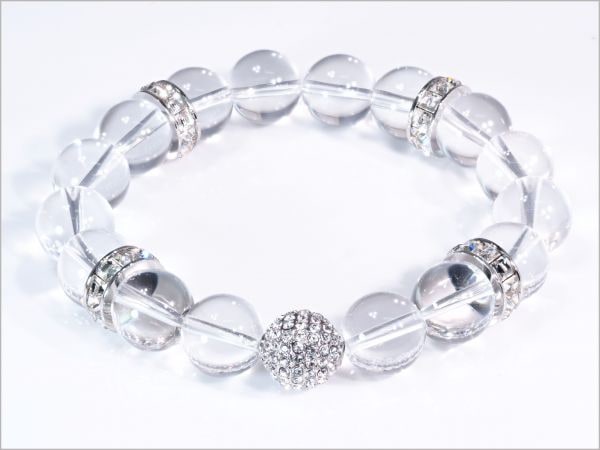 天然石 大粒 クリスタル ダイヤモンド 水晶 ブレスレット 数珠 数量限定 高級感 プ