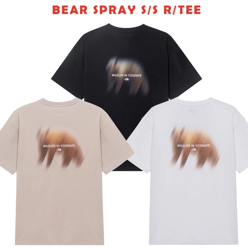 韓国正規品保証 関税負担なしNT7UR10J BEAR SPRAY SS RTEE デイリー 基本 着装 男子 女子 人気 韓国 ファッション 男女共用 アウトドア