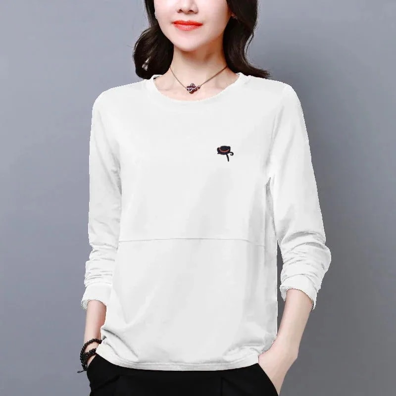 長袖Tシャツ 春春冬春春冬春 レディース Tシャツ 長袖 クルーネック カットソー 40代 30代 50代 体型カバー 春春冬春Tシャツ 重ね着風 インナー