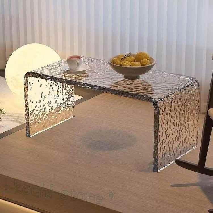 アクリル透明フローリング窓付き茶テーブルシンプル畳ローテーブル クローバー 寝室窓台ベッド上小テーブル家庭用