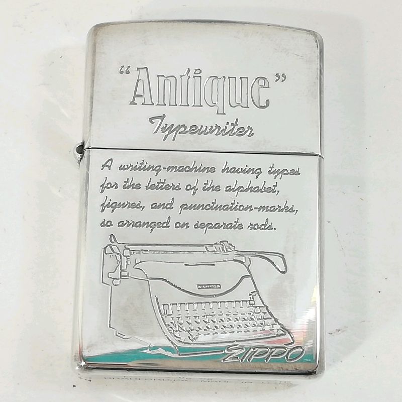 【未使用品】ZIPPO　Antique タイプライターモチーフ シルバーメール便でお送りします【代引き不可】
