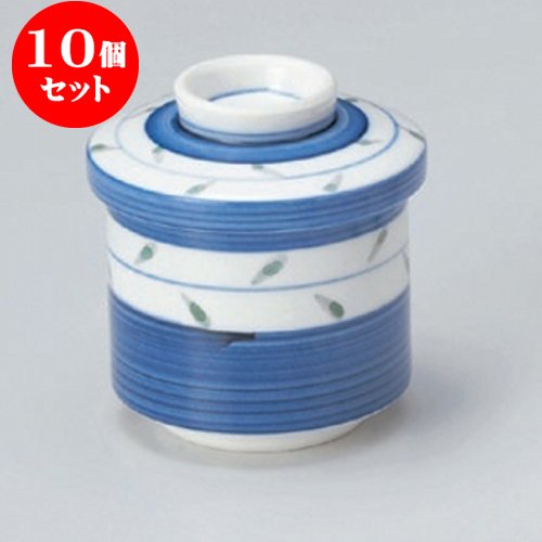 10個セット むし碗 花つなぎむし碗 [6.7 x 6.7 x 8cm(150cc)] 強化 和食器 和皿 料亭 旅館 業務用