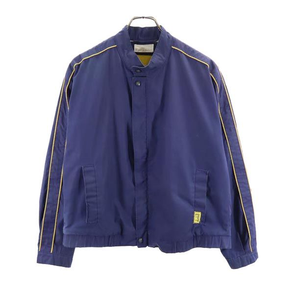 80s 90s オールド 長袖 スタンドカラー ジャケット ネイビー系 メンズ