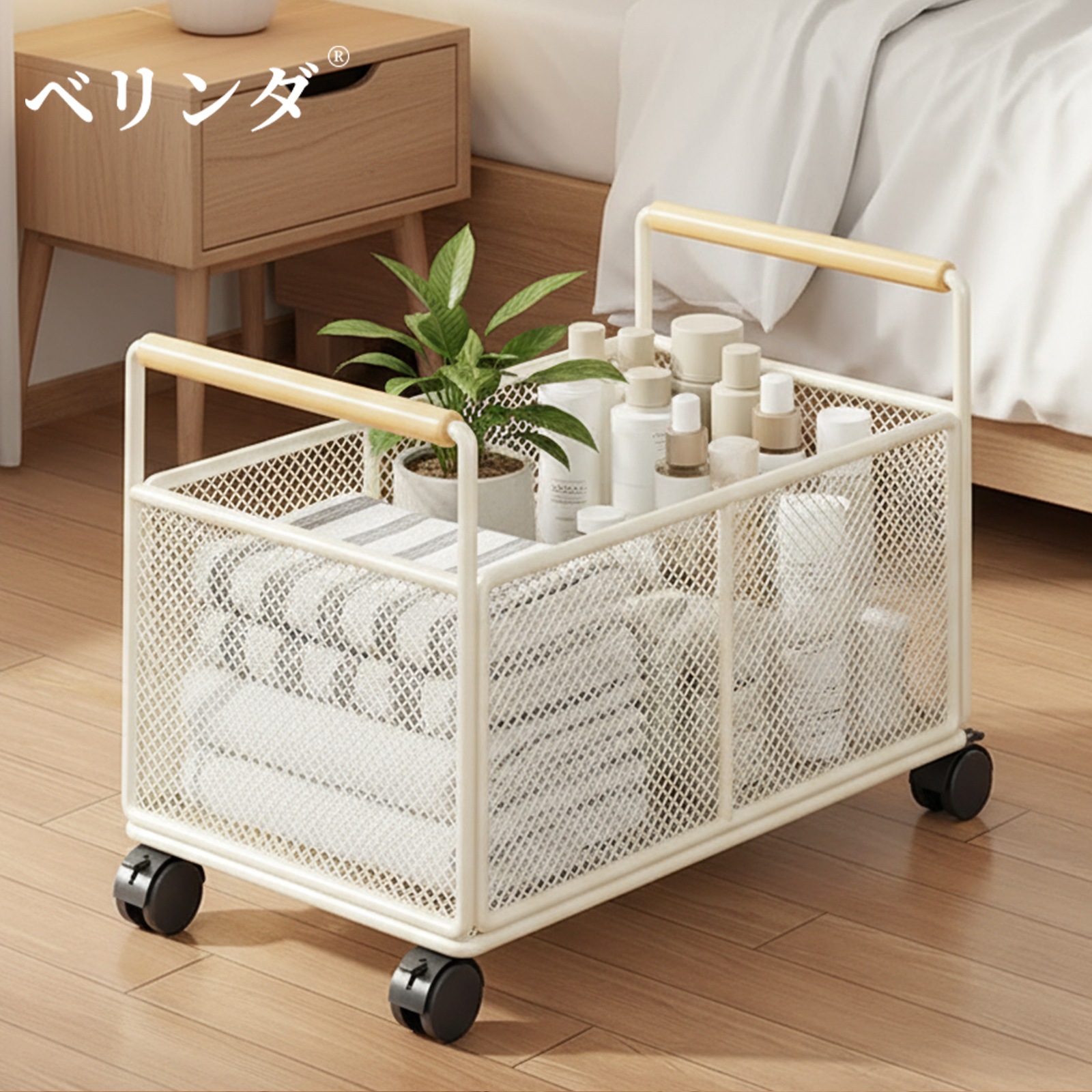 本棚 キャスター付き 48×30×30 2 段 ファイルワゴン オフィス用