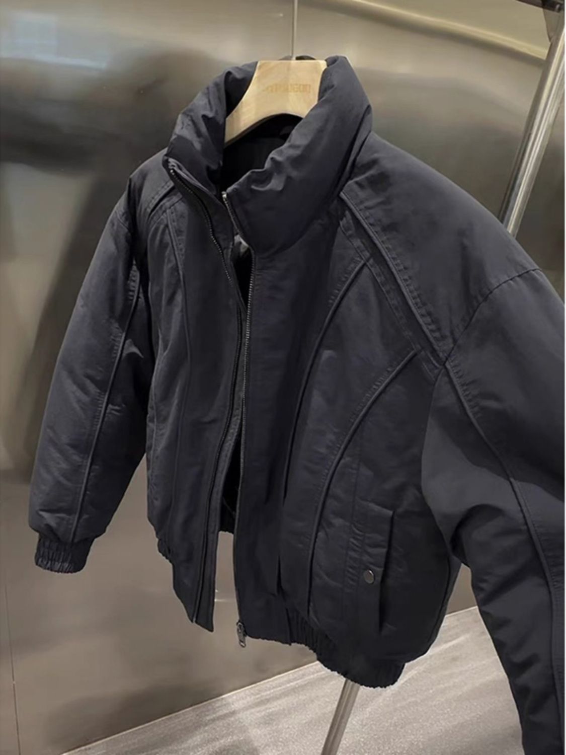 ショート ダウンコート 秋冬 高級感 立ち襟 ジャケット メンズ カジュアル トレンド 中綿コート アウター 上着