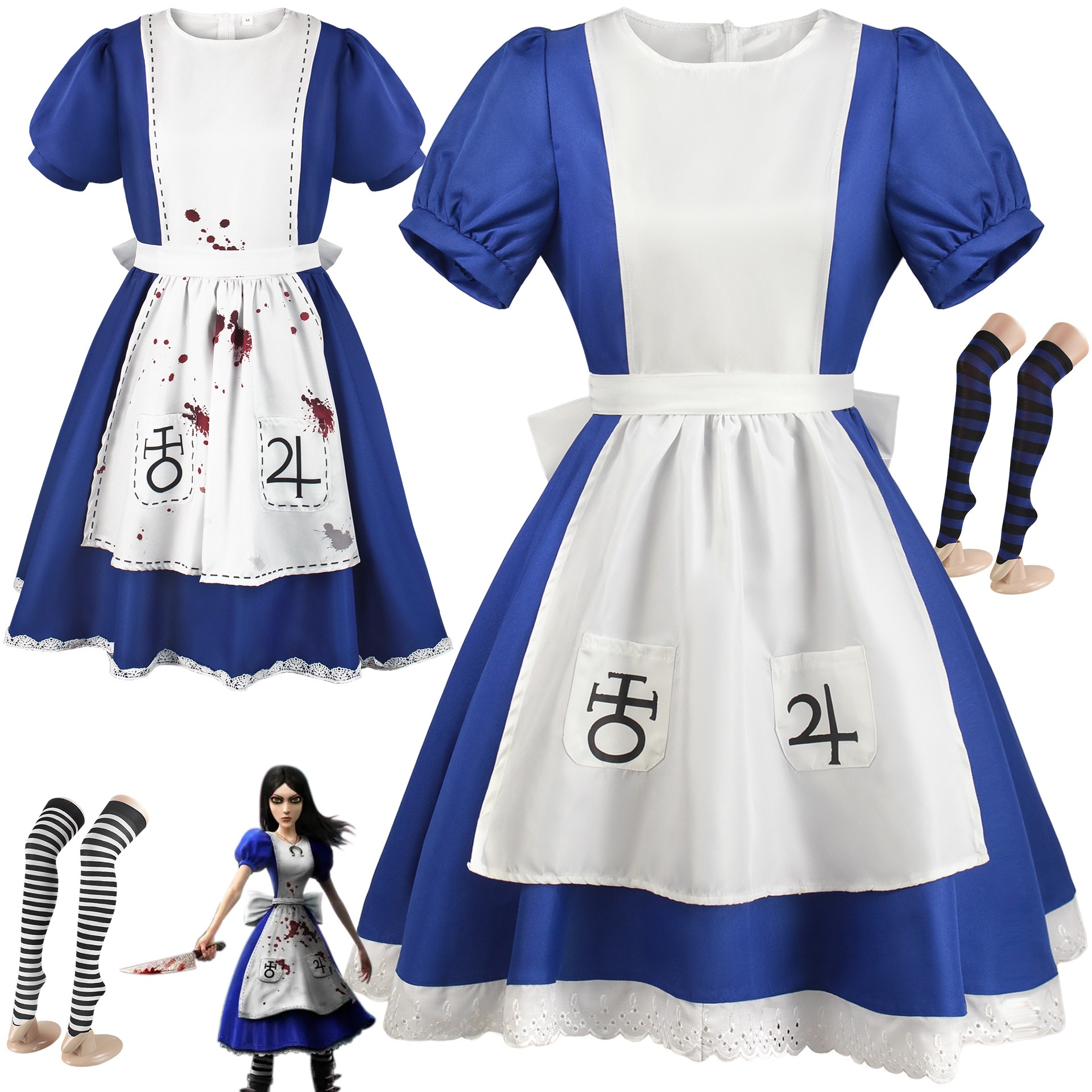 アリスは狂ったようにcos服のコスプレ美劇アリスメイド服lolitaハロウィーンスポットに戻った 6,135円