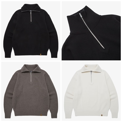 MERINO WOOL HALF ZIP SWEATER [NT7AP51]