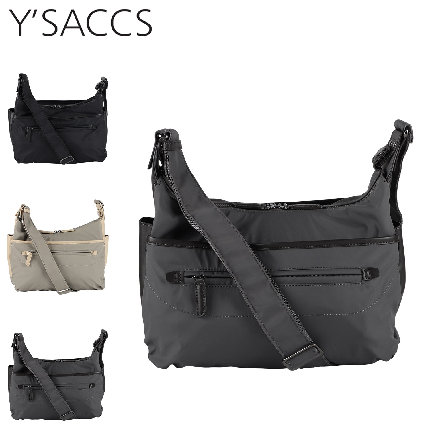 ショルダーバッグ レディース 斜めがけ ナイロンタフタ リサイクルレザー デイリー Mサイズ 20-027-03