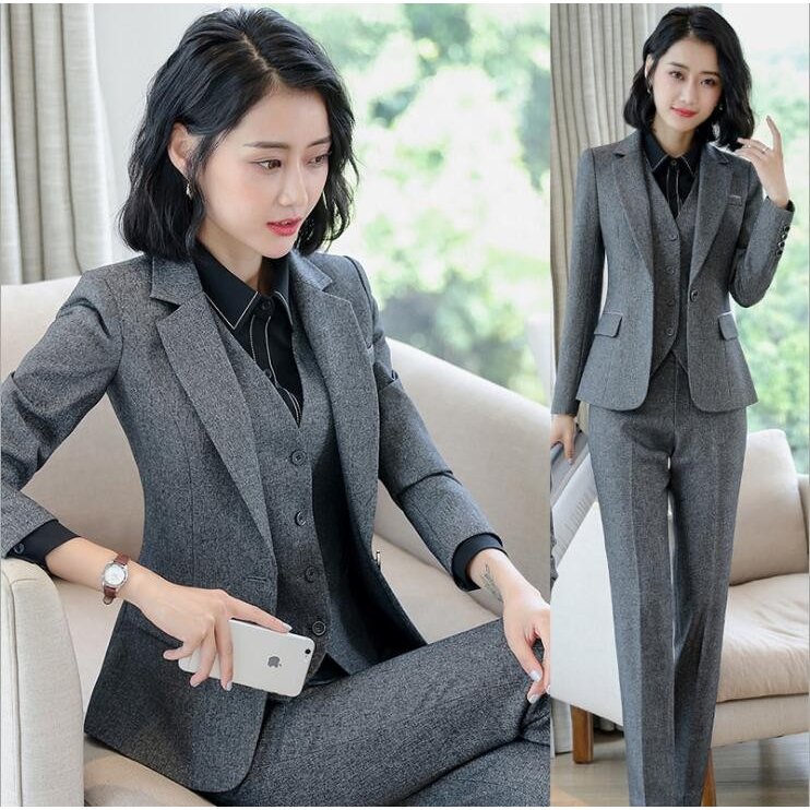 レディース スーツセット パンツセット スカートセット 事務服 フォーマル 細身シルエット 制服O