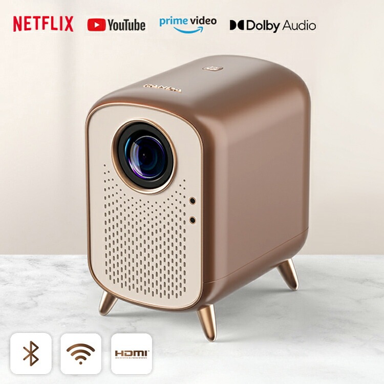 Netflix公認 FHD スマートプロジェクター 家庭用 高性能 小型 ホームプロジェクター オートフォーカス 高画質 スピーカー フルハイビジョン