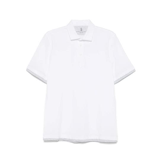 BRUNELLO CUCINELLI Men Polo Shirts ME8543966 CT489 WHITE