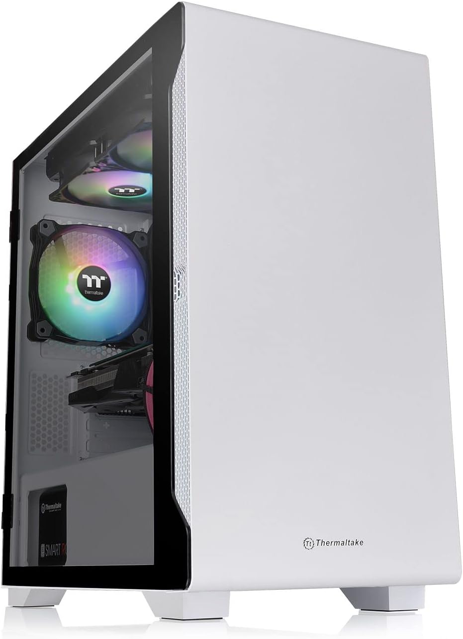 Thermaltake S100 TG Snow Edition 強化ガラス ミニタワーPCケース ホワイト スイングドアパネル採用 CA-1Q9-00S6WN-00 CS7886