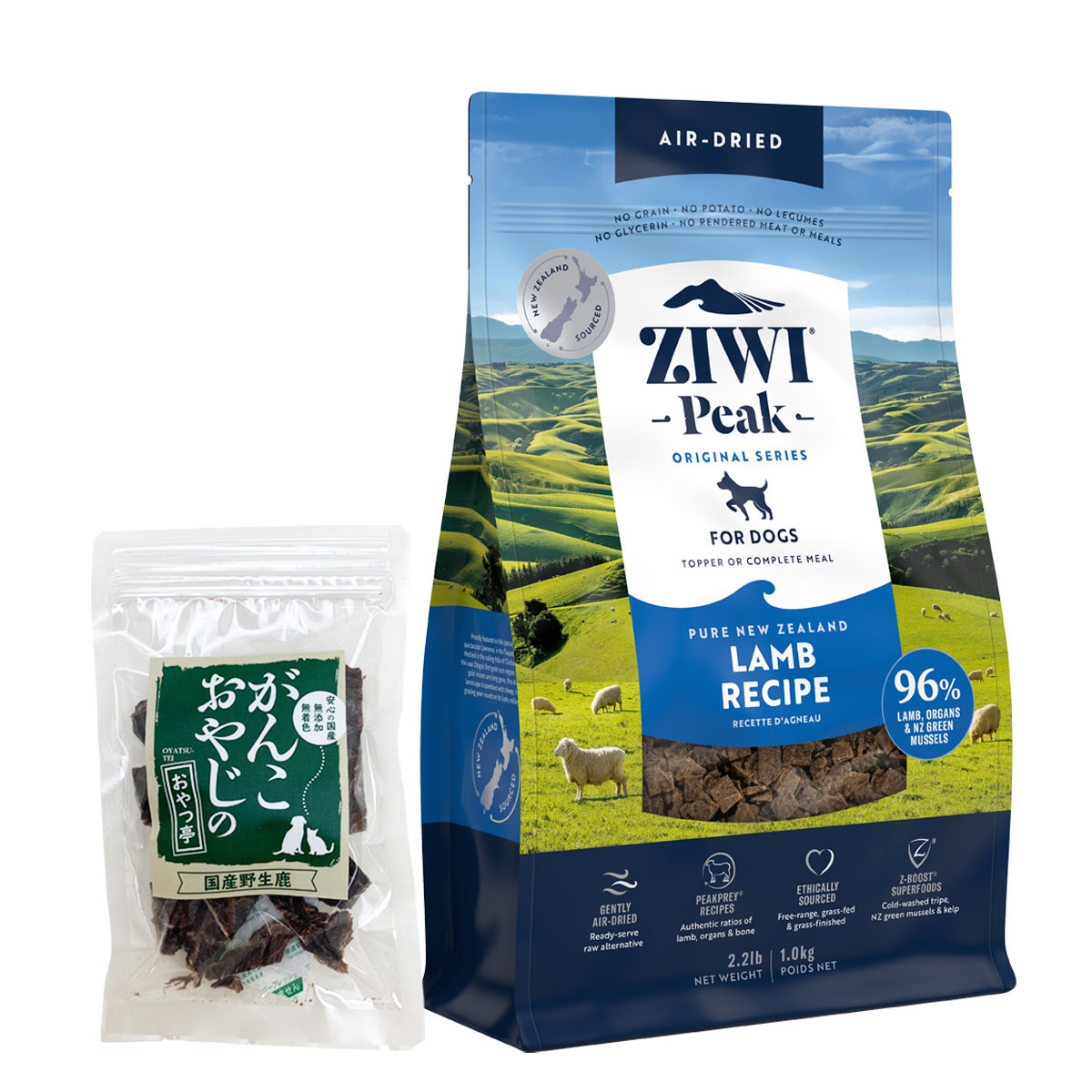 エアドライ ドッグフード ラム 1kg 【国産鹿肉ジャーキー20g】