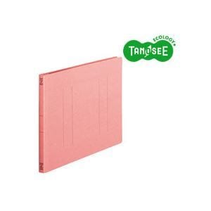 （まとめ）TANOSEE フラットファイル バインダー 2穴 スタンダードカラーA4ヨコ 150枚収容 ピンク 10冊入10パック