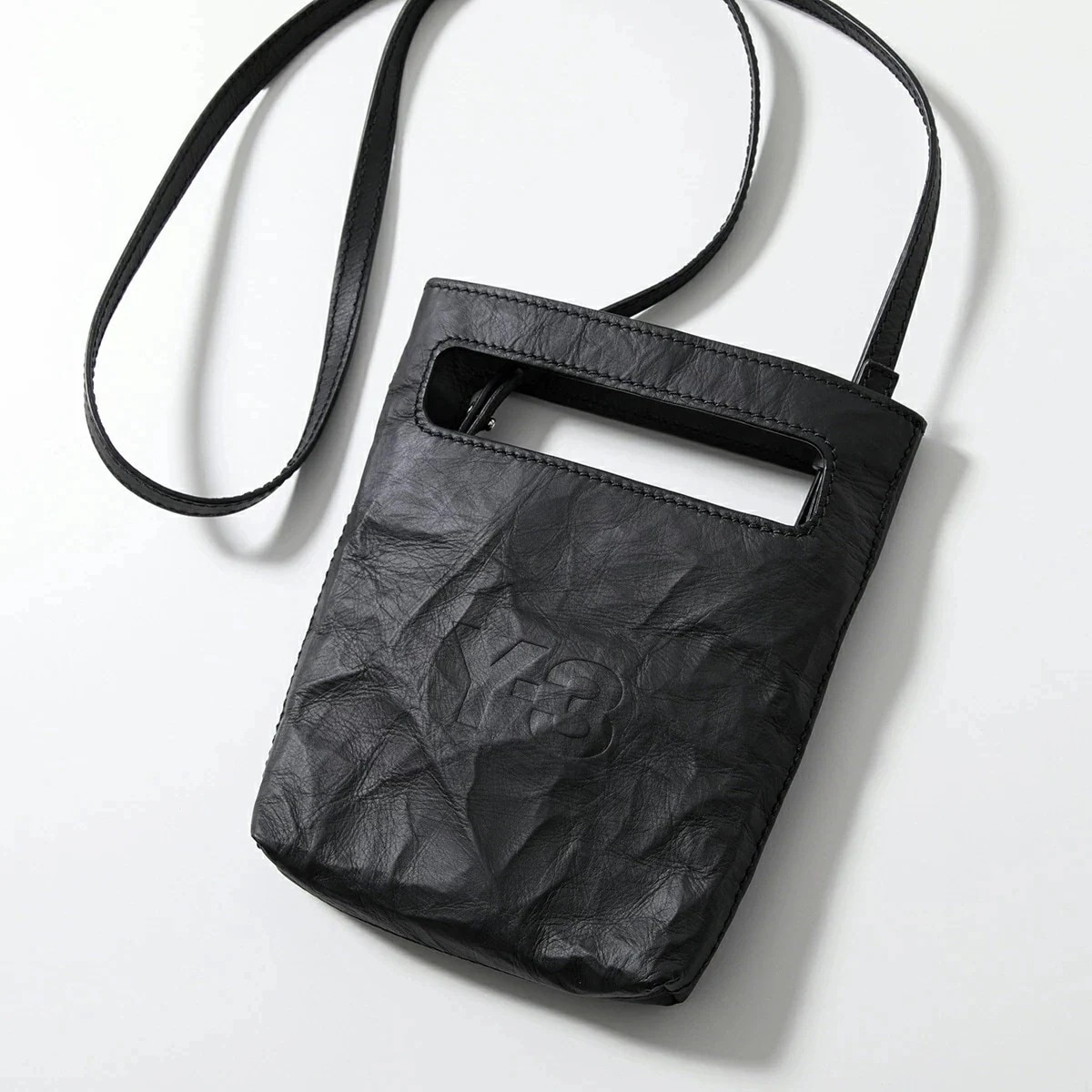 Y-3 ワイスリー ショルダーバッグ MINI TOTE ミニ トート JX2462 メンズ レザー ロゴ ポシェット クロスボディ 鞄 BLACK/NOIR