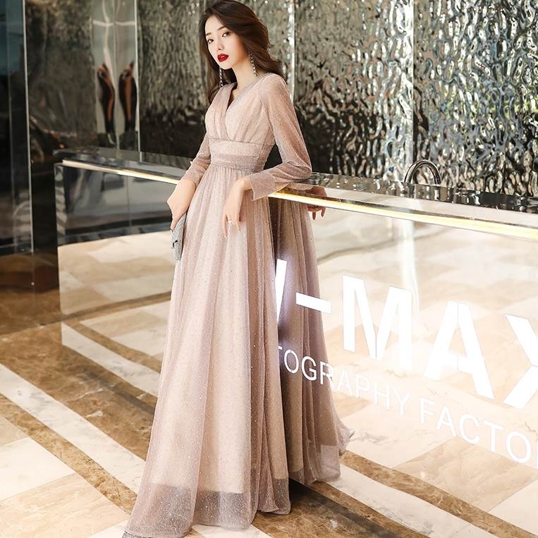 2色 パーティードレス 個性的 かっこいい 長袖 きれいめ 透け感 キラキラ チュール 結婚式 二次会 お呼ばれ フォーマル ロングドレス 演奏会 ピアノ 発表会 ドレス 大人 可愛い カシュクール