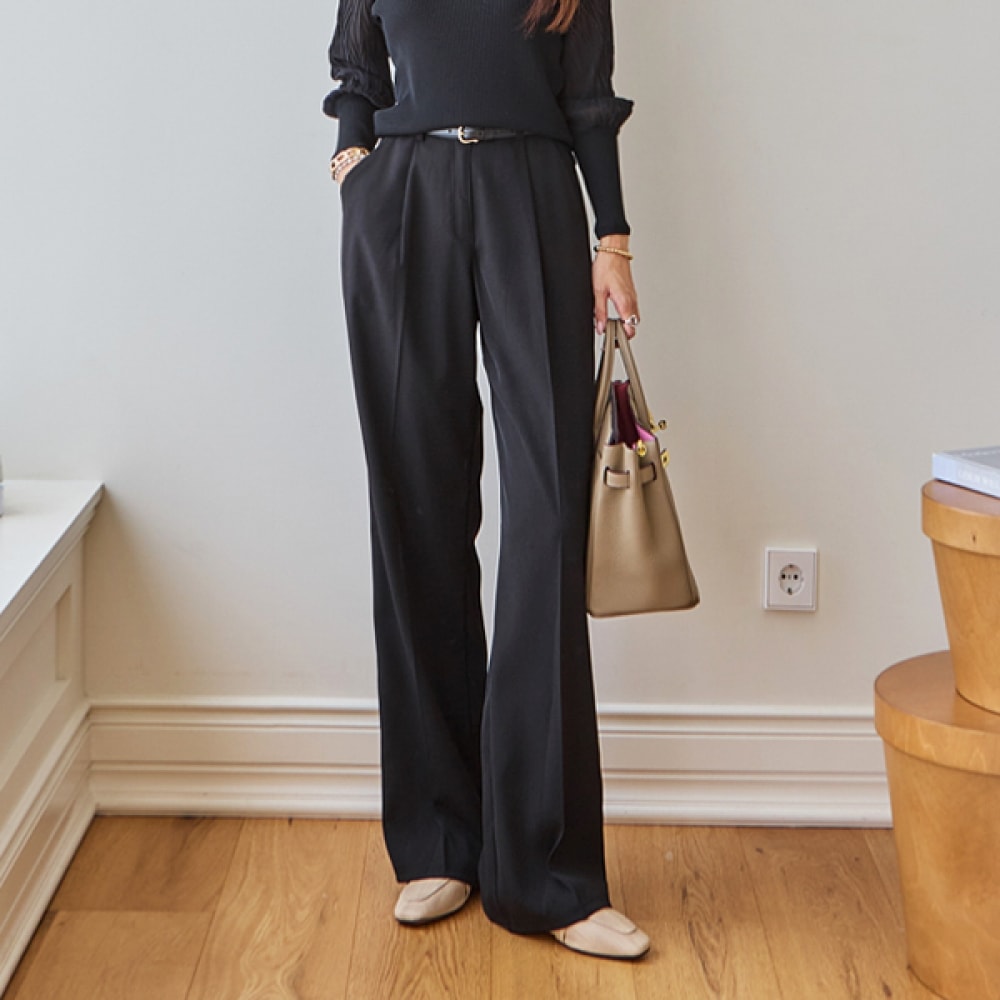 (NAK21) (S~2XL) 3タイプサングリアピンタックワイドパンツ DM43-P-13