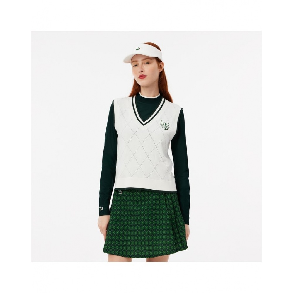ラコステレディースアーガイルパターンゴルフベスト AF2763-54N 0LP