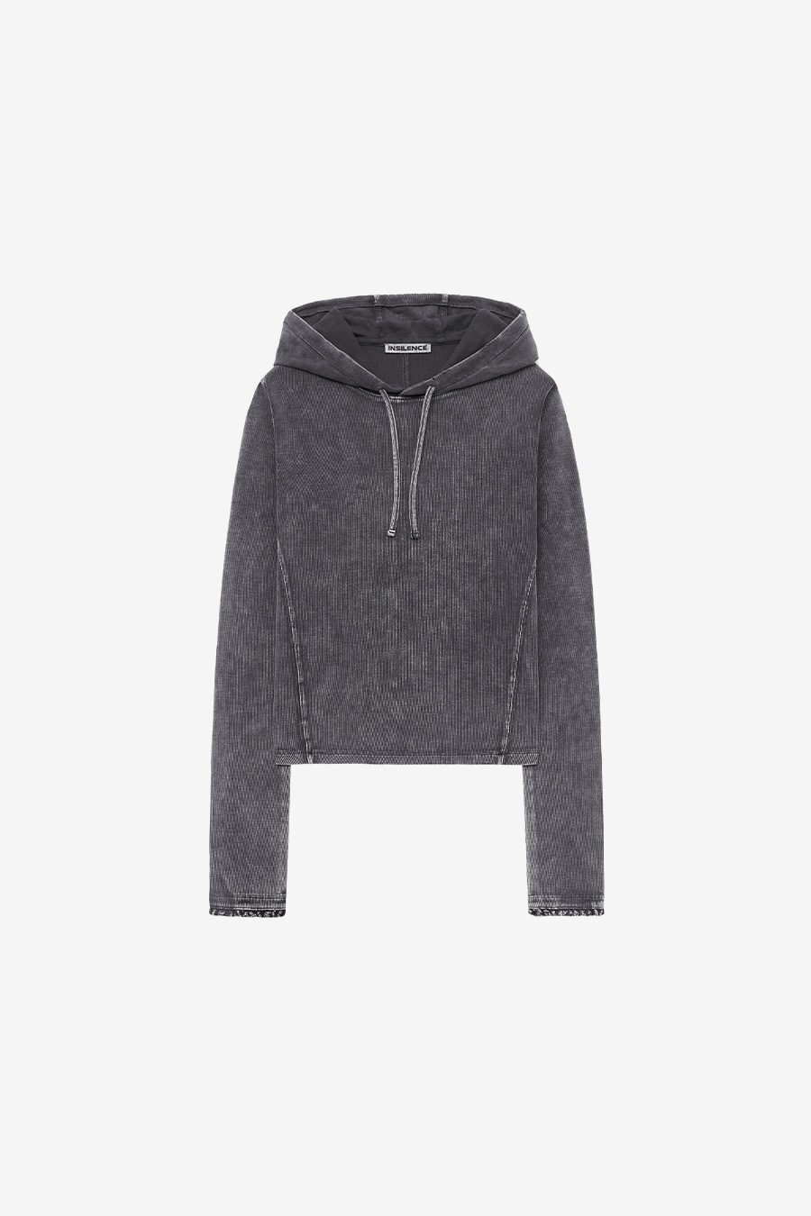 【INSILENCE】 WASHED SLIM HOODIE : CHARCOAL