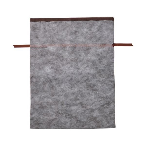 （まとめ）店研創意 不織布リボン付きギフトバッグ ブラウン 45x60x12cm 5枚[x5]