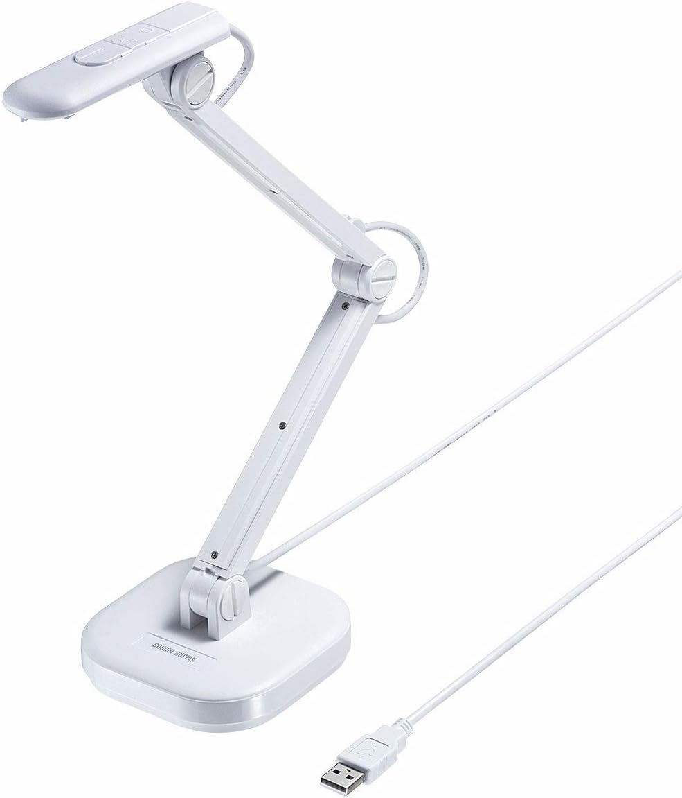 サンワサプライ USB書画カメラ 800万画素 CMOS オートフォーカス LEDライト搭載 ホワイト CMS-V46W