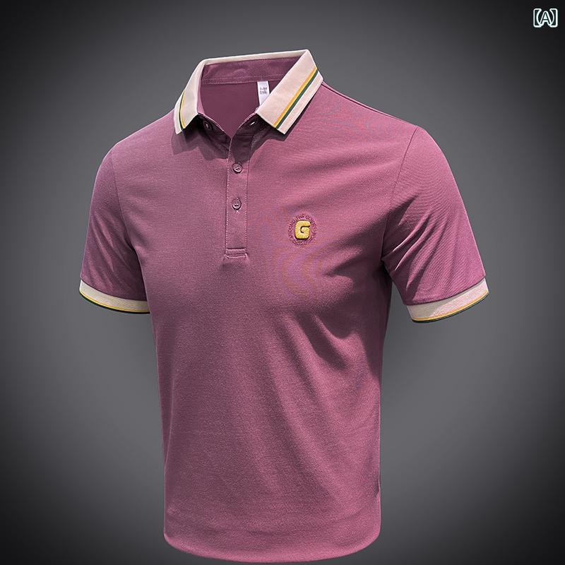 ポロシャツ メンズ スタイリッシュ おしゃれ 紳士服 男性 シャツ 半袖 クール 夏 カジュアル トップス