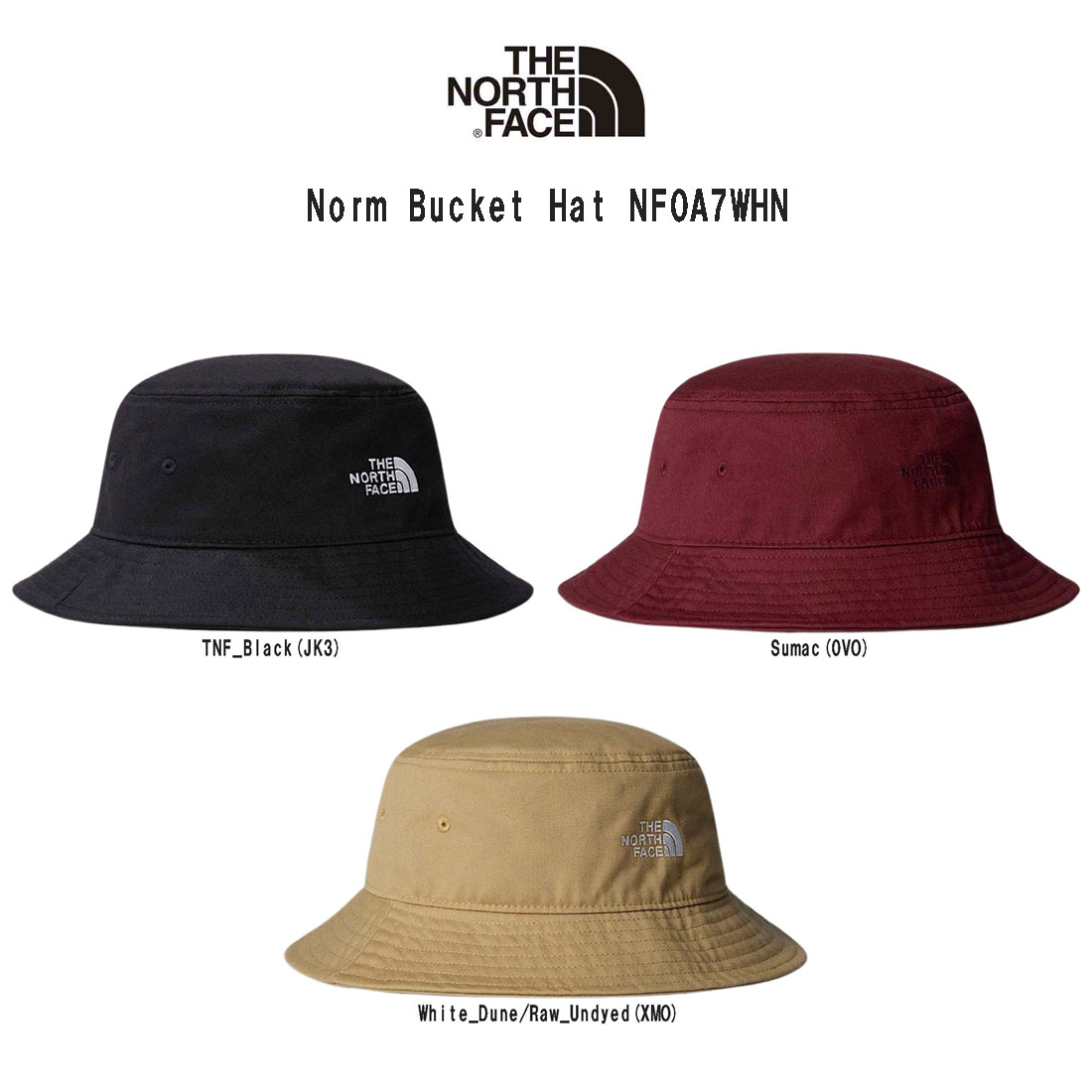 THE NORTH FACE(ザノースフェイス)バケットハット 帽子 ノーム ハット ロゴ アウトドア レジャー 紐つき Norm Bucket Hat NF0A7WHN