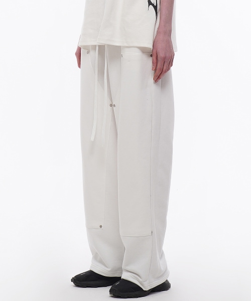 ★DXOH★Rivet wide pants white black★正規品/韓国直送料込 Qoo10 DXOH RIVET WIDE PANTS カモフ