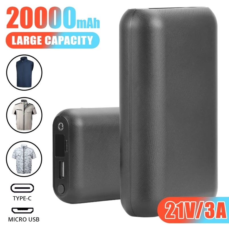ポータブルファン用バッテリー 充電器 外部バッテリー 冷却服 21v 20000mah