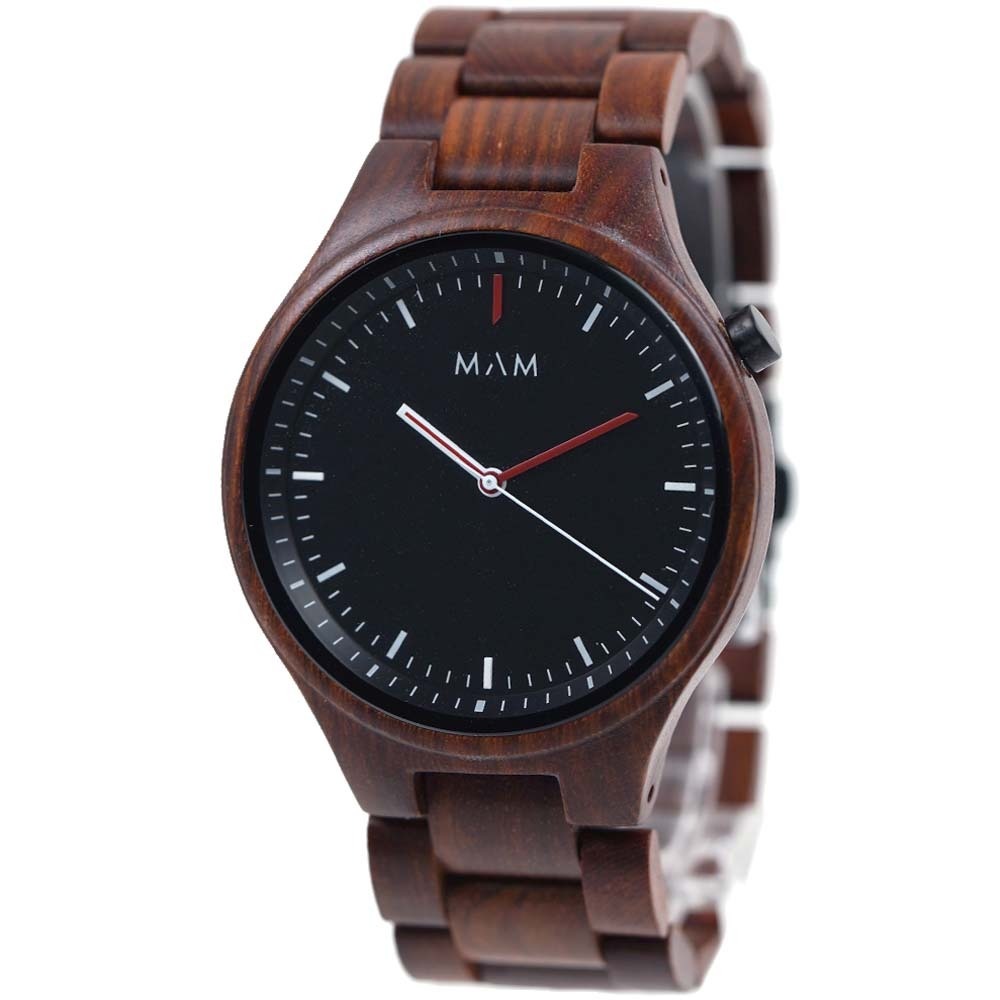 マム 腕時計 メンズ レディース ヴォルケーノ レッドサンダルウッド ウッドウォッチ サファイアクリスタルガラス MAM Volcano MAM697