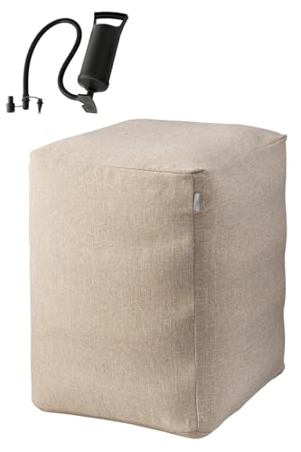 エレコム バランスボール チェア 高さ55cm 幅40cm 奥行43cm スクエア型 転がらない 耐荷重120kg 専用ポンプ付 カバー付 エクリアスポーツ ベージュ HCF-BBCUBE55BE