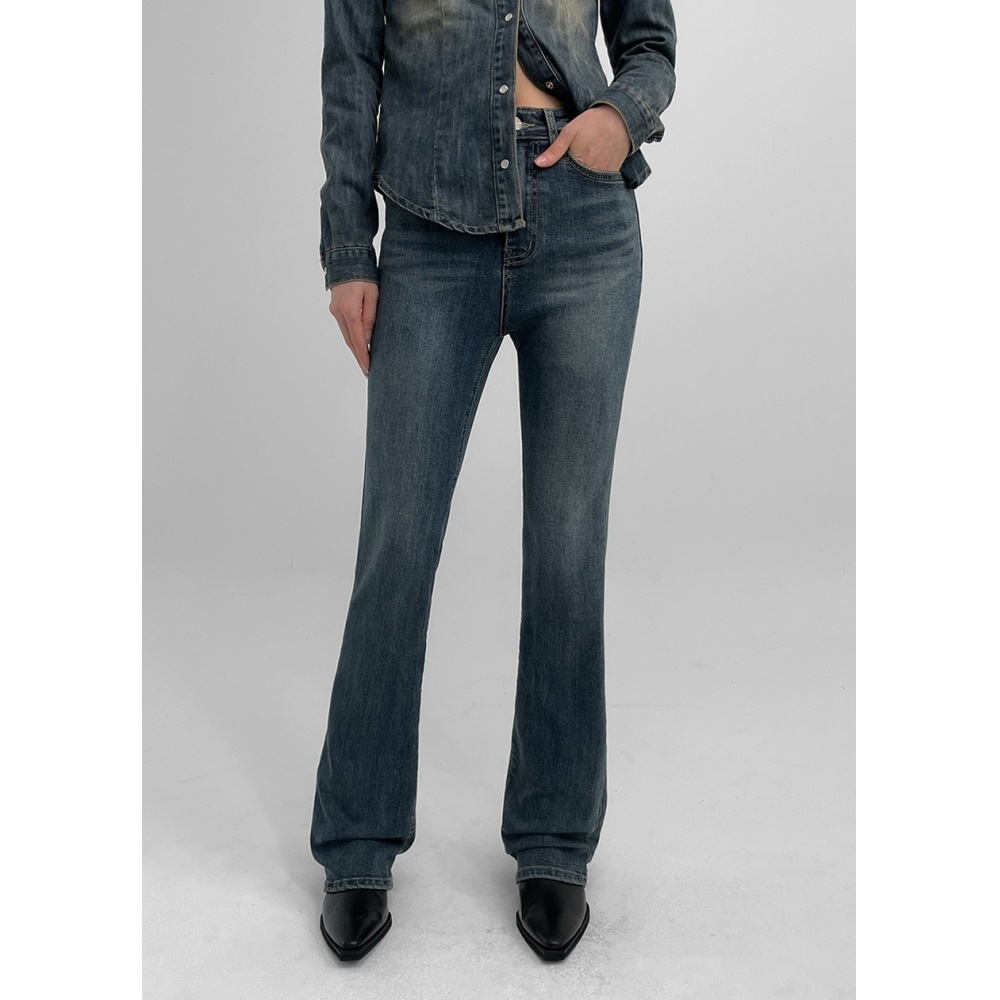 ブラックアップ [10,000部販売] [B-デニム] ロングスリムブーツ-カット017