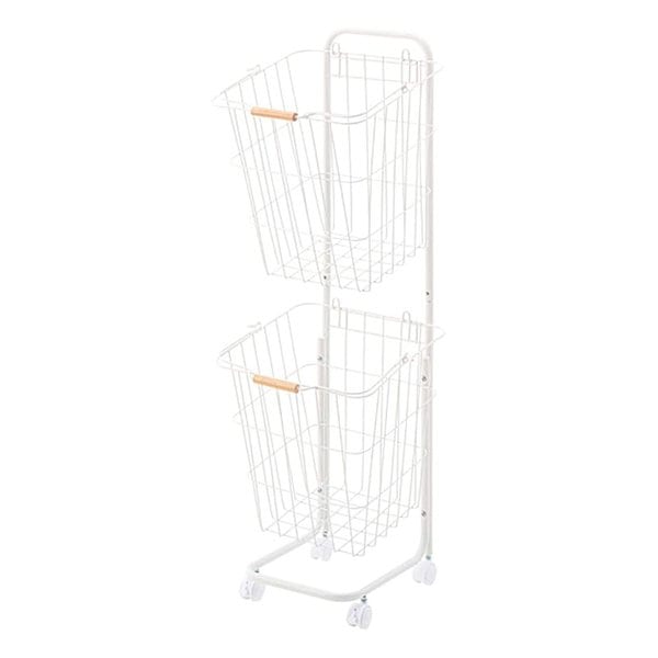 バスケットワゴン ホワイト W37×D40×H107 LFS-881WH