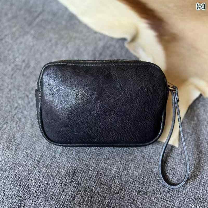 ミニ バッグ メンズ レディース クラッチバッグ カジュアル イタリア 最上層 植物 タンニン なめし 牛革 レトロ ガジェットポーチ