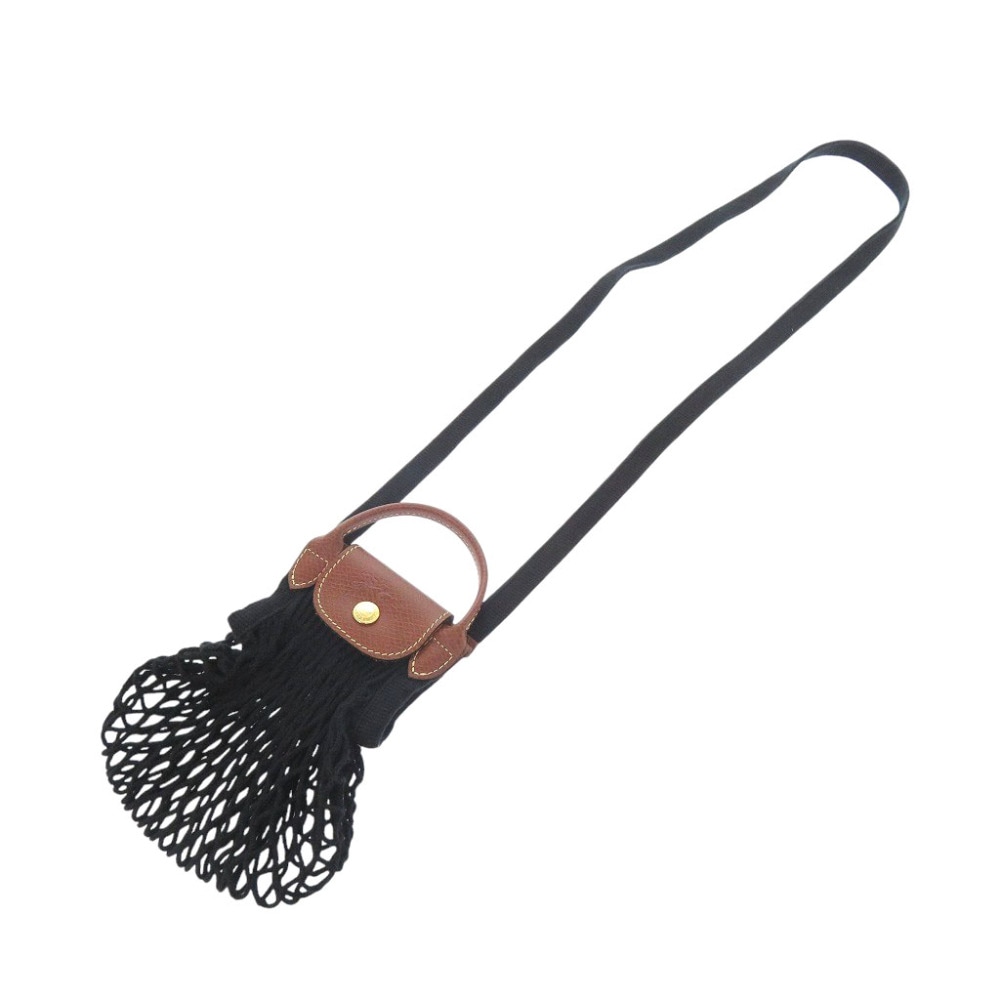 美品 ル プリアージュ フィレ XS クロスボディバッグ 10139HVH001 ショルダーバッグ コットン/レザー ブラック 0885【中古】 レディース