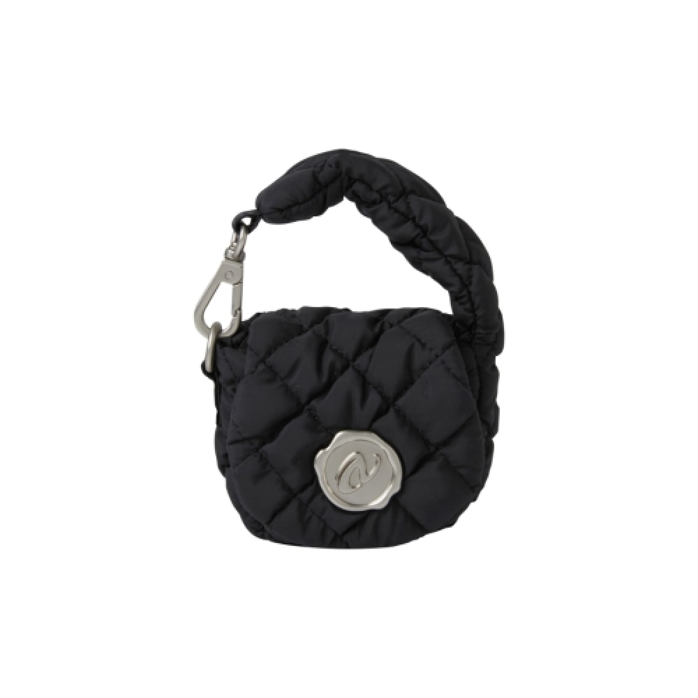 NERDY スタンプミニキルトバッグブラック