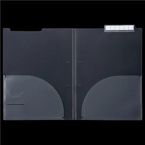 （まとめ） G-Aim カルテホルダー ダブルポケット A4（見開きA3） 二つ折アッパーインデックス YF-600 1パック（10枚） 10セット