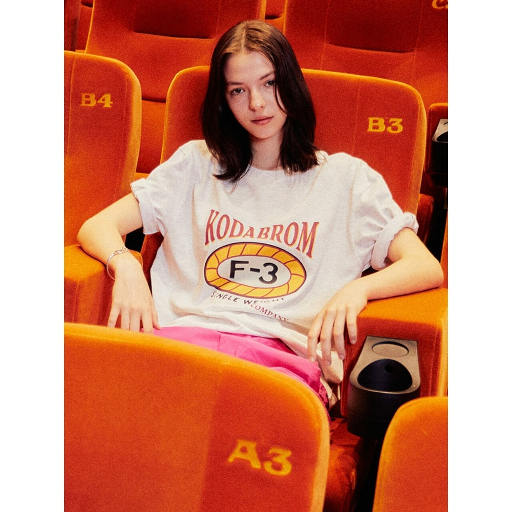 コダックアパレルグラフィックアスキンショートスリーブ T シャツホワイトメランジ