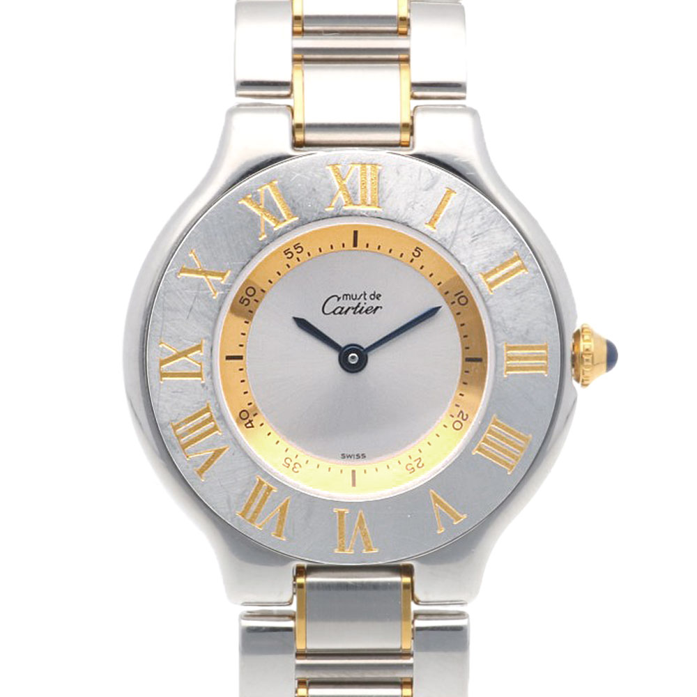 カルティエ マスト21 腕時計 ステンレススチール 1330 クオーツ 1年保証 CARTIER 中古