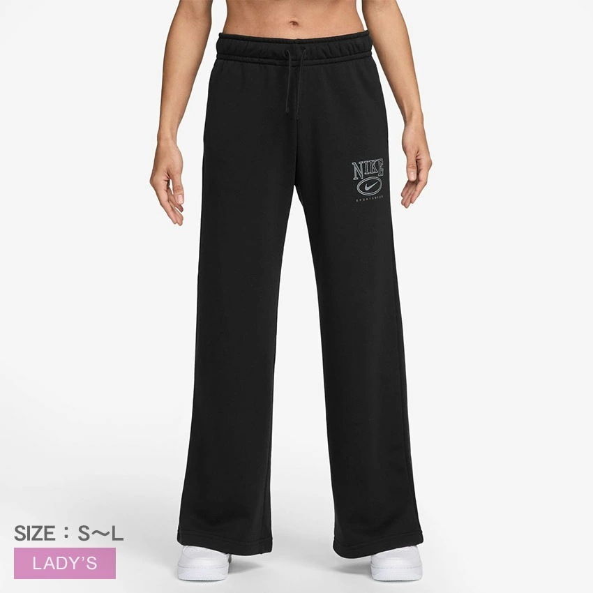 ウィメンズNSW クラブ フリース MR GX ワイド P HJ0870 010 レディース ズボン パンツ ボトムス スウェット スエット 長ズボン ロングパンツ ブラック ブラック 黒
