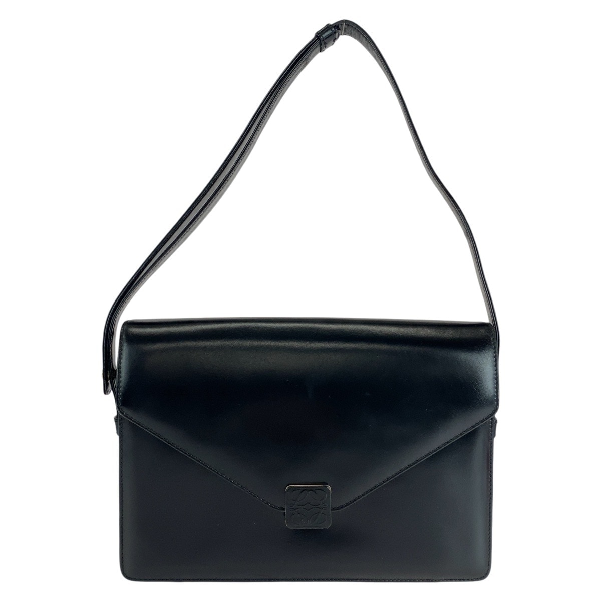 美品 ヴィンテージ アナグラム ブラック 黒 レザー ショルダーバッグ レディース 410187