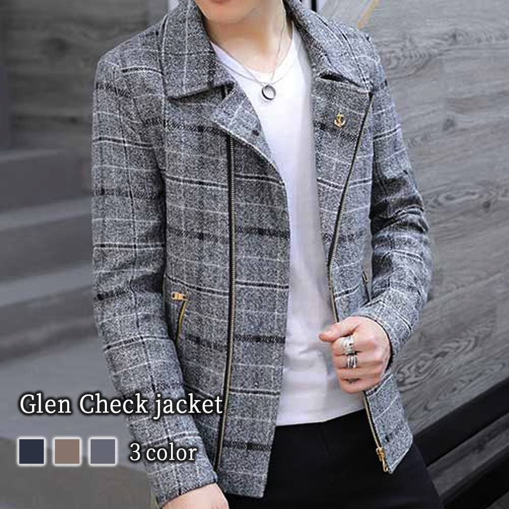ブルゾン メンズ グレンチェックジャケット ゴルフ シニア 秋 おすすめ 40代 大きいサイズ ジャンパー きれいめ ジャケット かっこいい ボア 中綿 コーデ ウェア 作業着 厚手 パーカー 防寒 8,887円