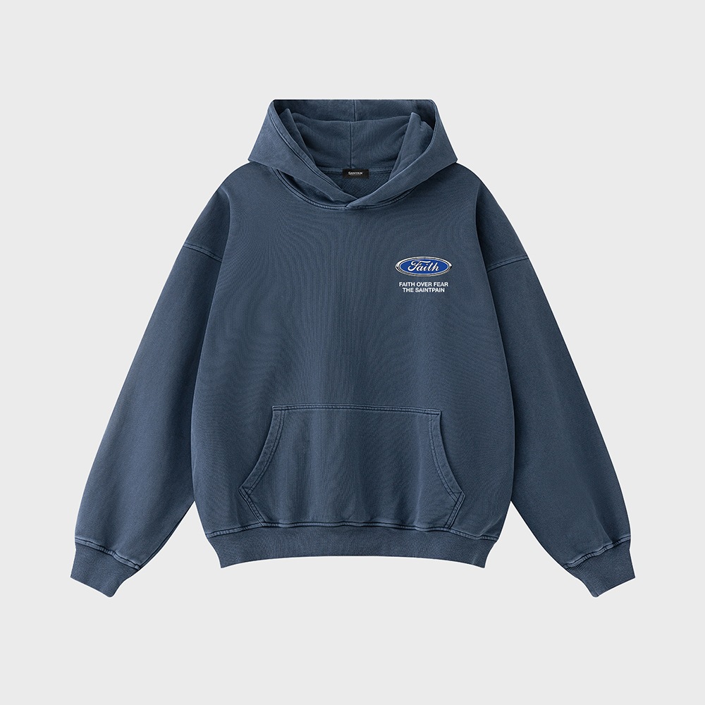 SP EMBLEM PIGMENT OVERFIT HOODIE-NAVY
