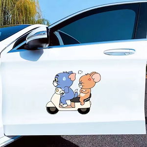 トムとジェリーの車のステッカーパーソナライズされたボディ装飾スクラッチブロック漫画の車のステッカー専用