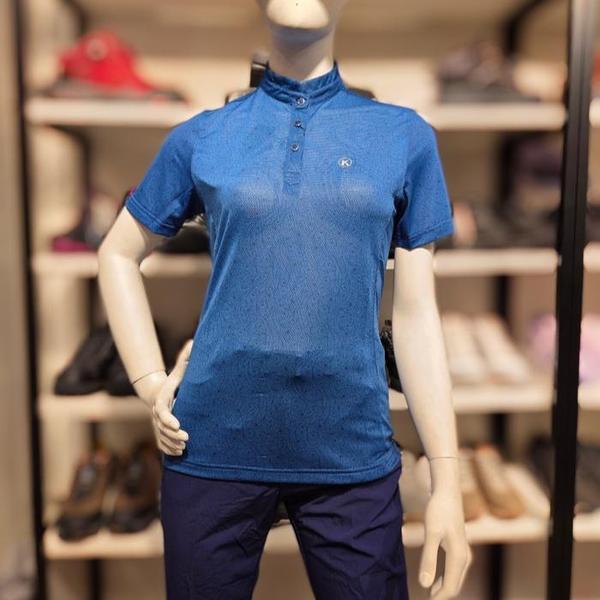 TT4859WTB 女性半袖ハーフジップTシャツ クールメッシュ吸湿速乾 (S38408262)