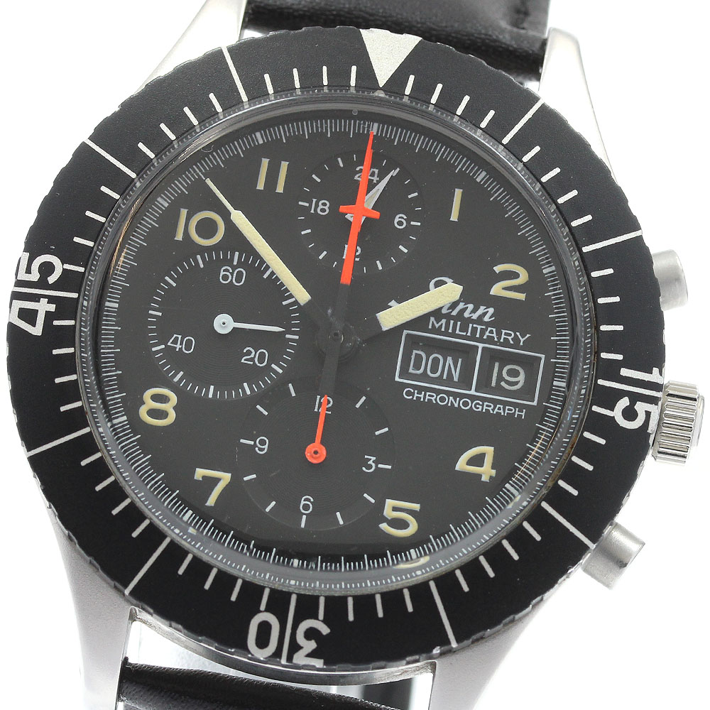 ジン Sinn 156.B ミリタリー パイロット クロノグラフ デイデイト 自動巻き メンズ _920525【中古】