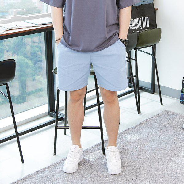 WHD メンズ ビッグサイズ デイジー ウォッシング リネン バンディング ハーフパンツ