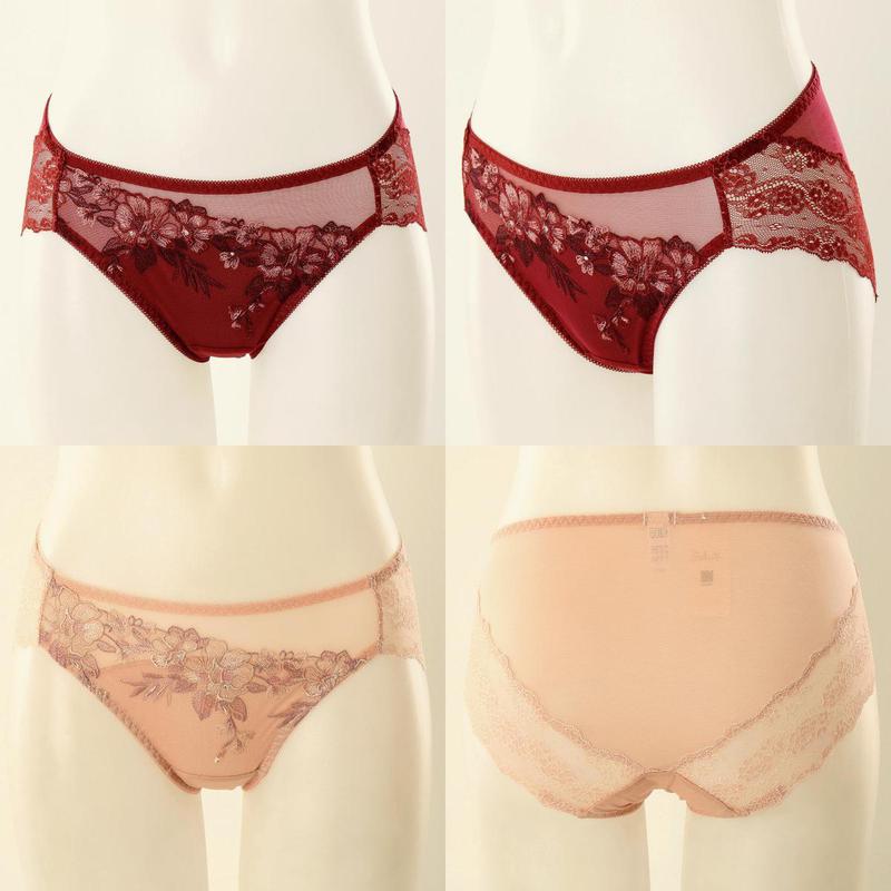 フラワートルチュールレース刺繍バックレースパンティー2枚セットSDPT0451ASG