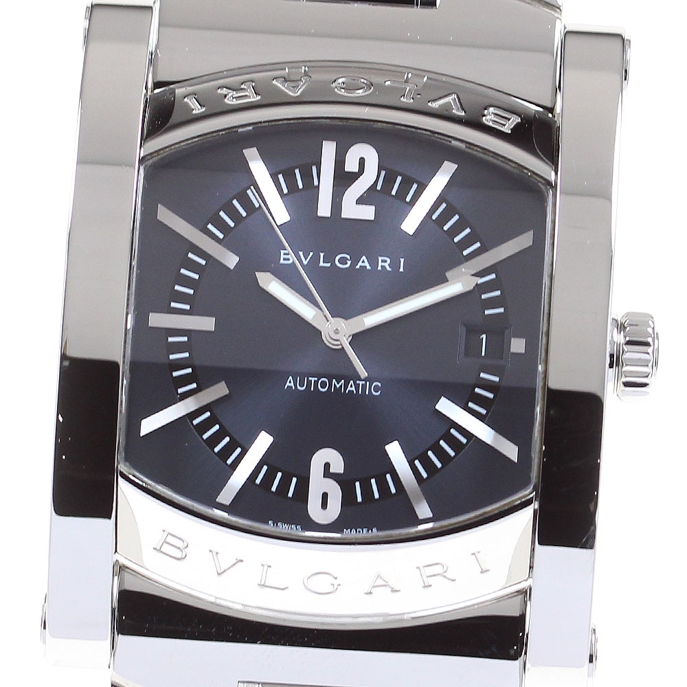 ブルガリ BVLGARI AA48S アショーマ デイト 自動巻き メンズ 箱・保証書付き_817180【中古】