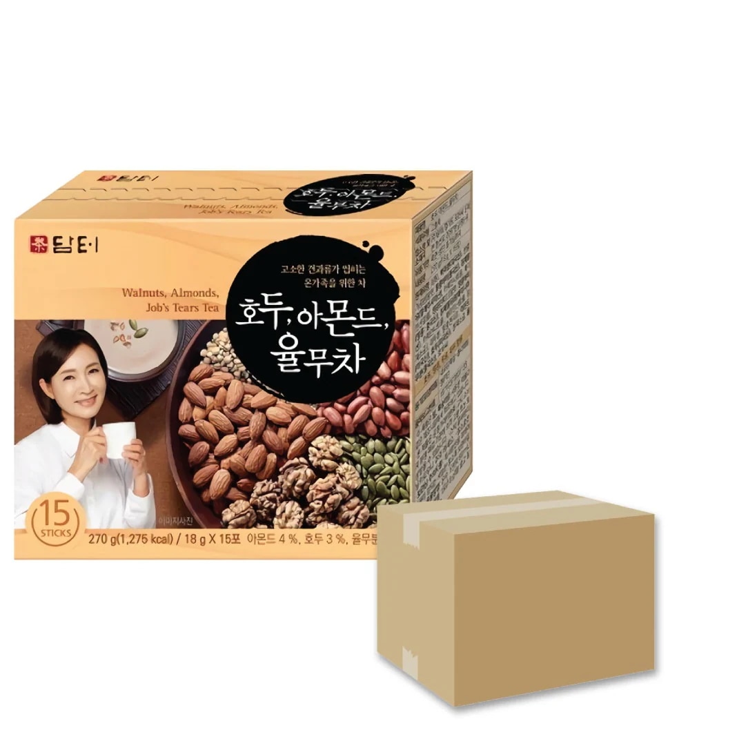 クルミ アーモンド ハトムギ茶 20個 箱売り 270g(18g15包) / 韓国 お茶 ユルム茶 スティックタイプ